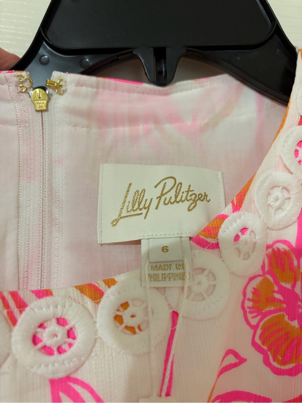Lilly Pulitzer Pink and Orange Floral Sleeveless Shift Dress - Picture 4 of 7
